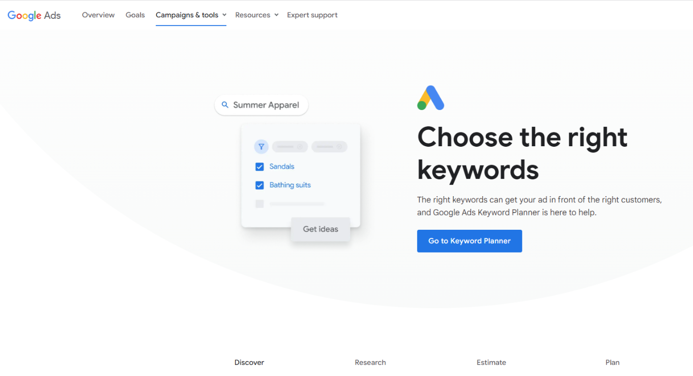 Google Ads Keyword Planner Tool